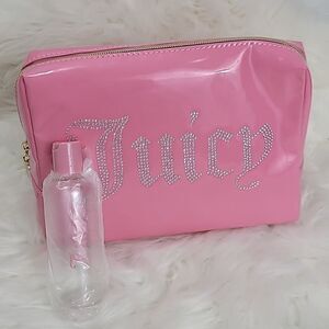 Juicy Couture Beautiful Light Pink Bling Makeup Case  Signature Bag